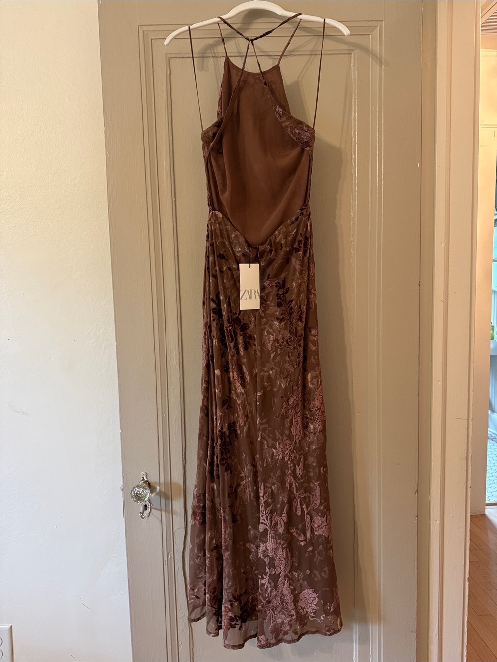 Zara Brown Floral Maxi Dress - Picture 4 of 7